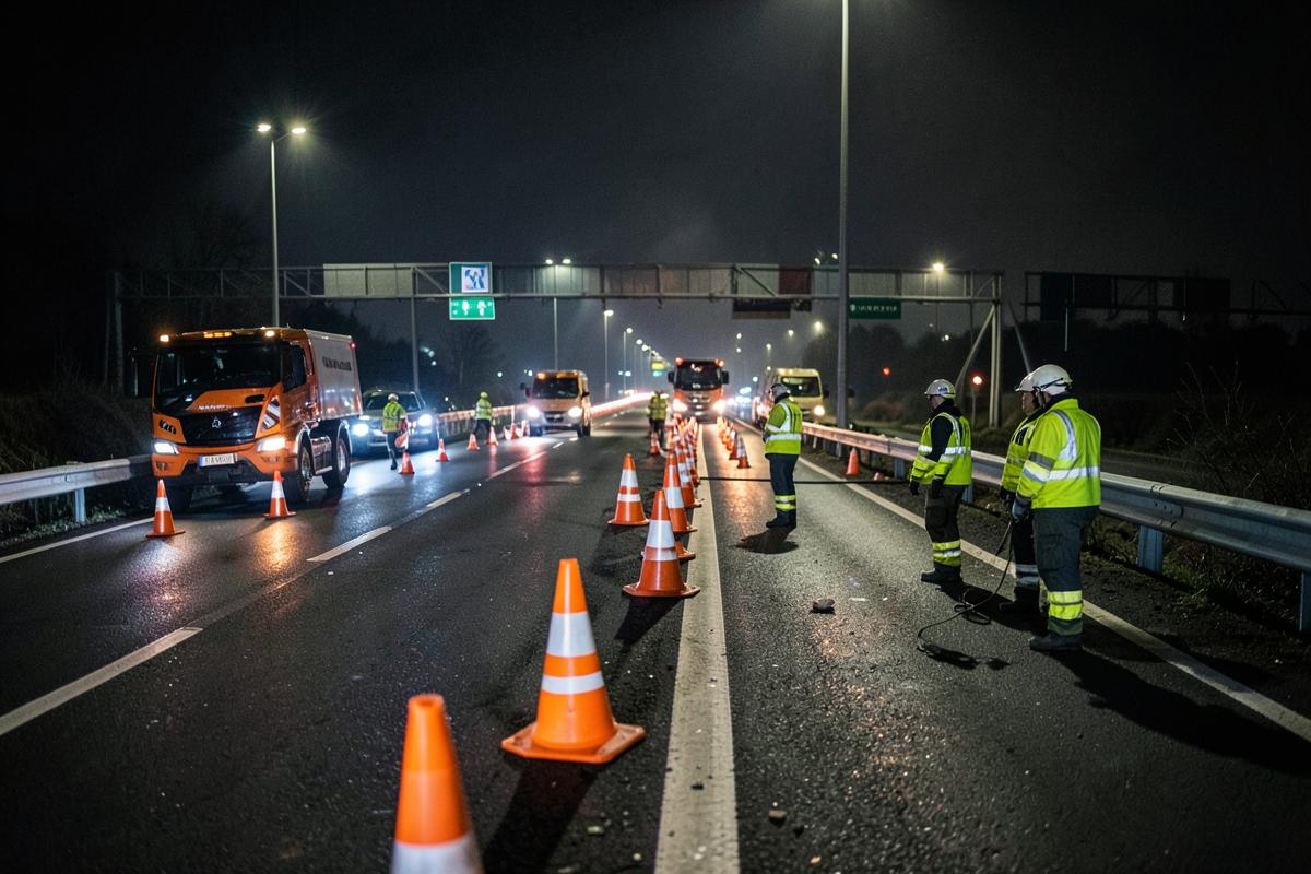 Highways site where welfare vans are used
