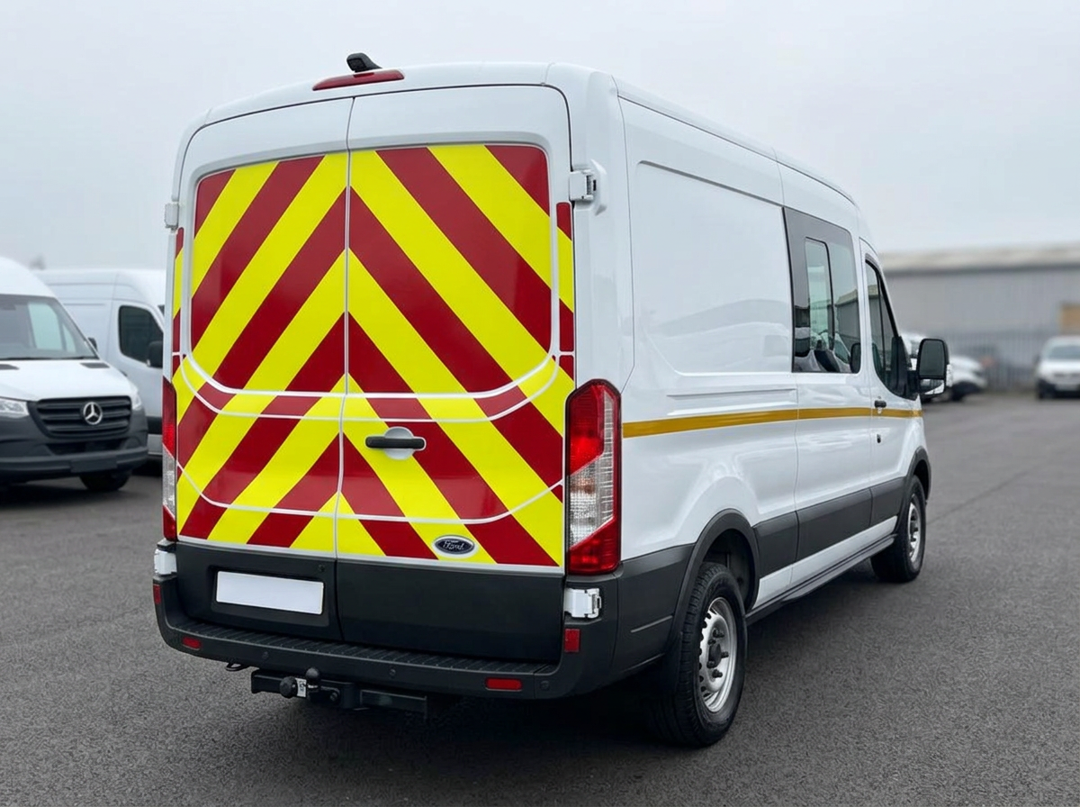 Welfare van rear high-visibility chevron markings